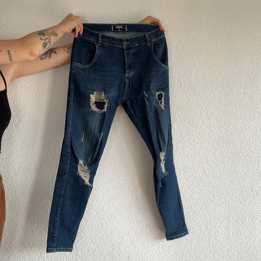 Jean SIKSILK déchiré bleu