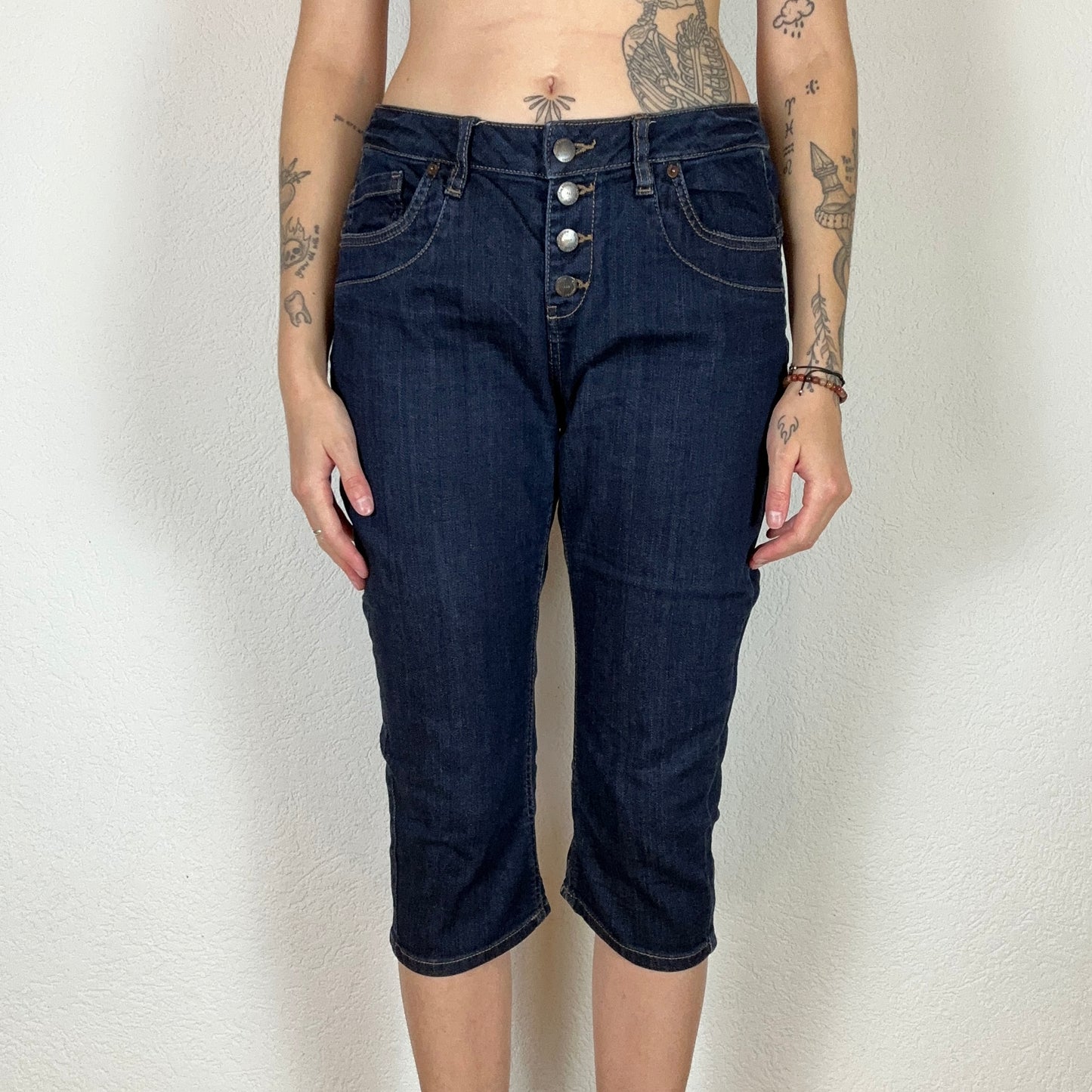 Y2K Dark Blue Capri Jeans