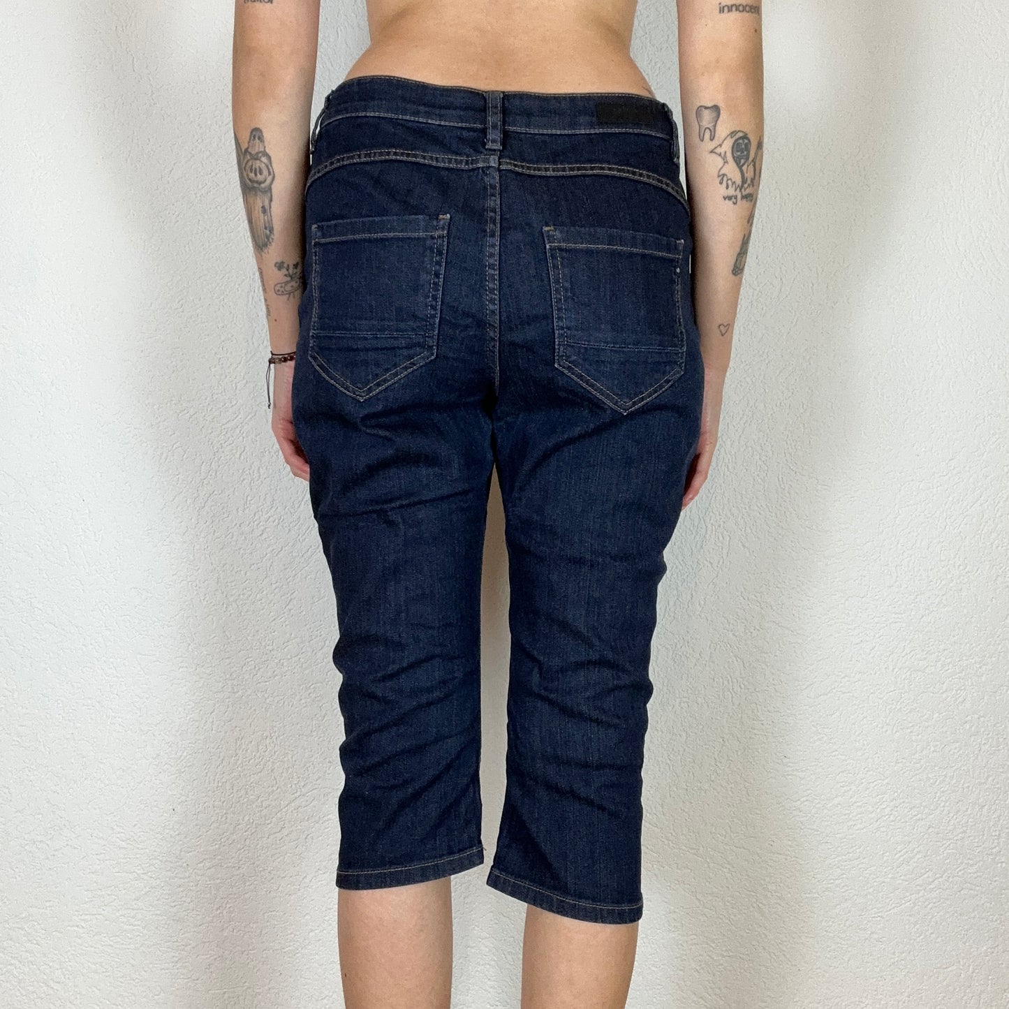 Y2K Dark Blue Capri Jeans