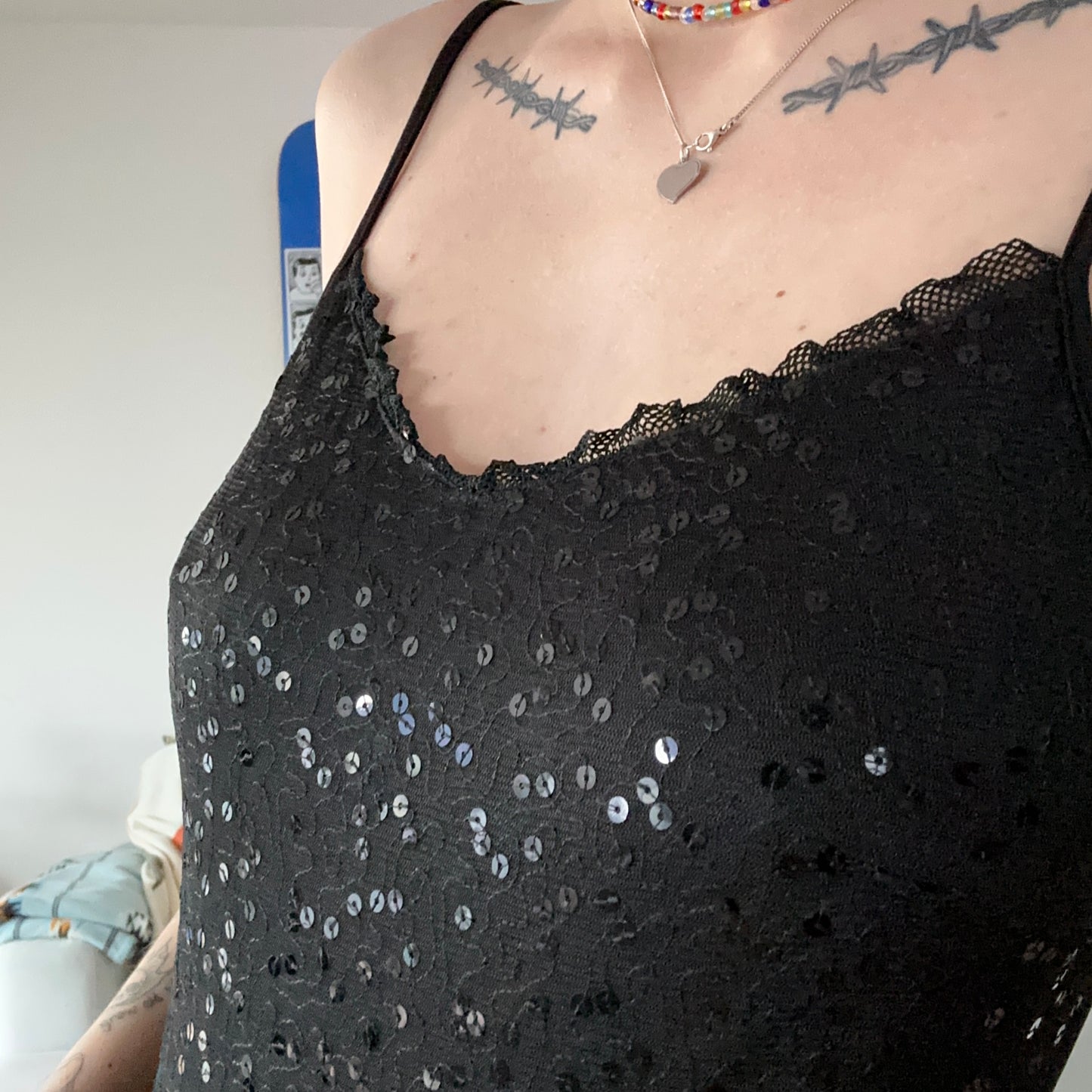 Black glittery Top