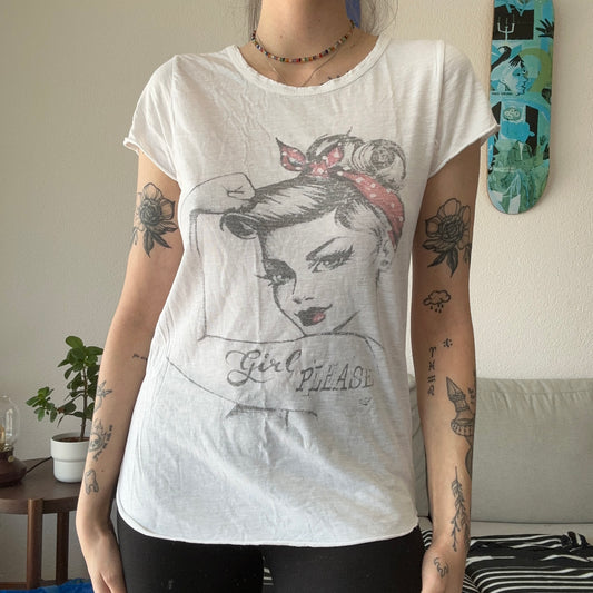 White Shirt with front Print