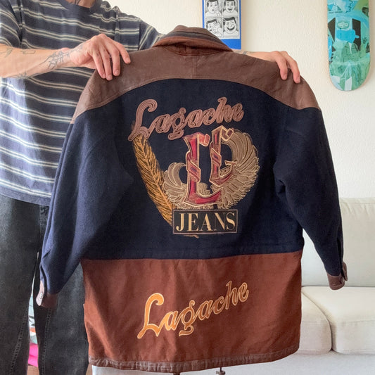 Schwarze und braune LAGACHE Jacke