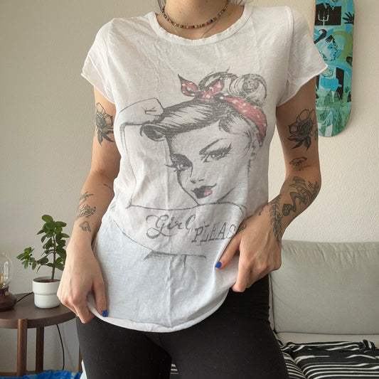 White Shirt with front Print