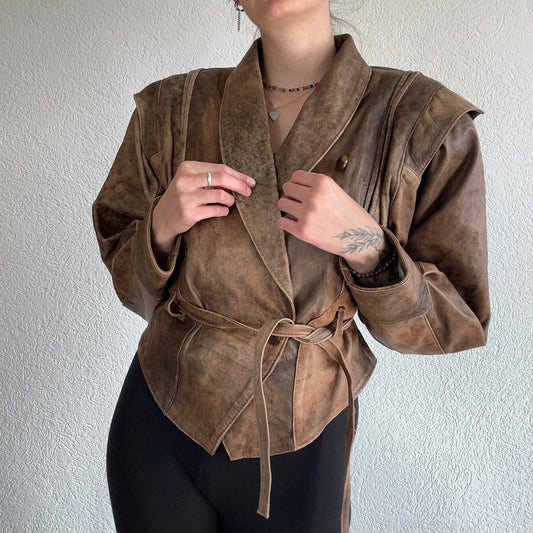 Y2K Vintage Brown Leather Jacket | Bern