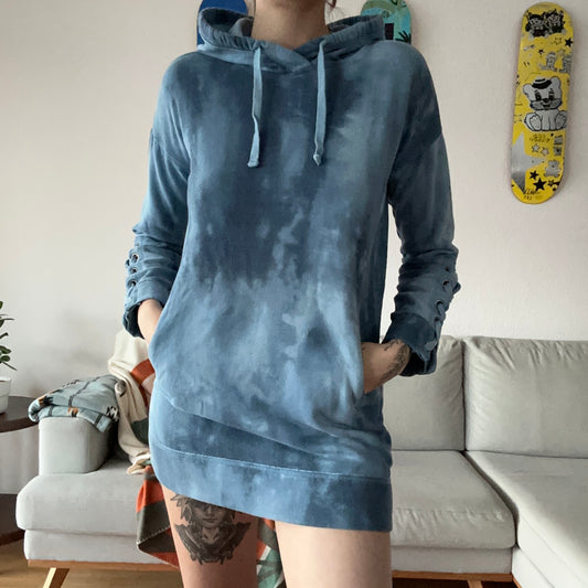 Blue Hoodie / Dress with cute arm details