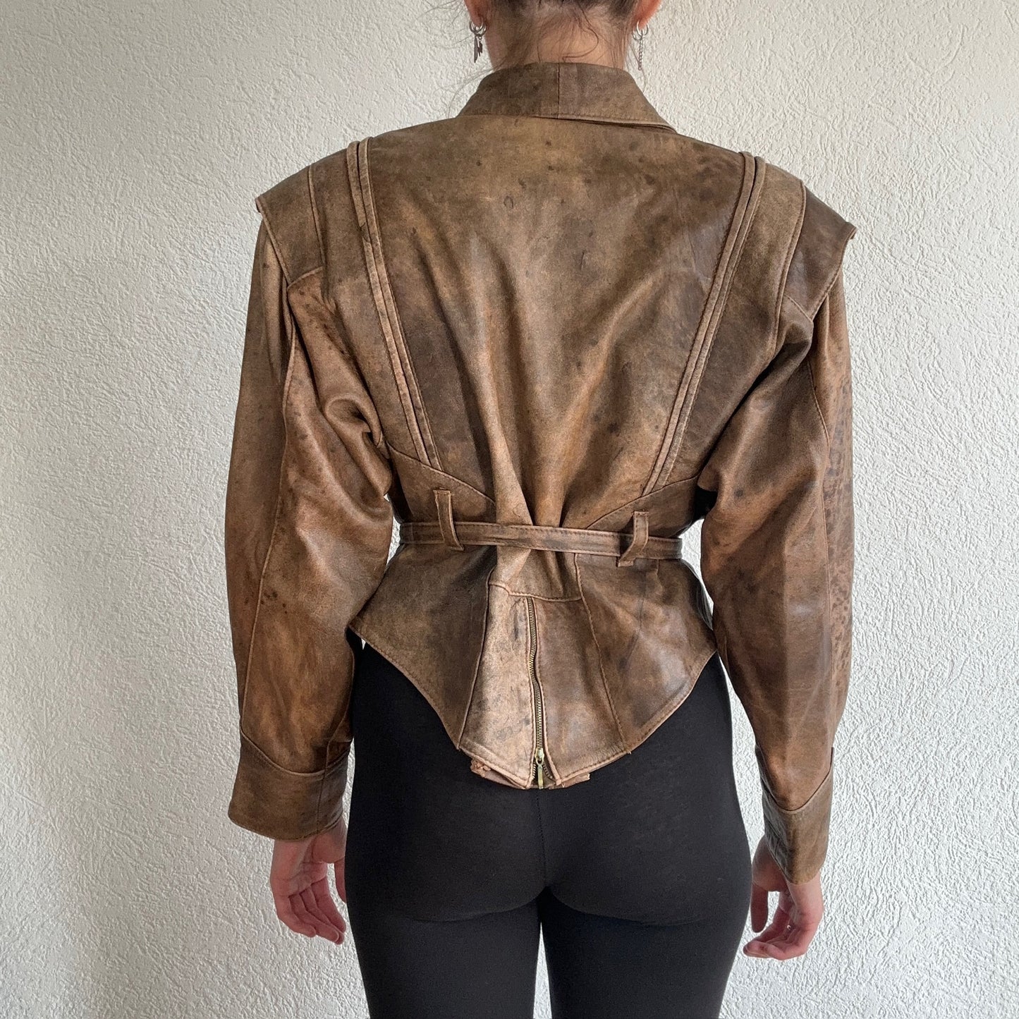 Y2K Vintage Brown Leather Jacket | Bern