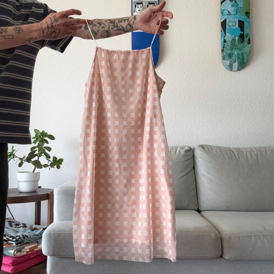 Pink and white checked Dress | Bern