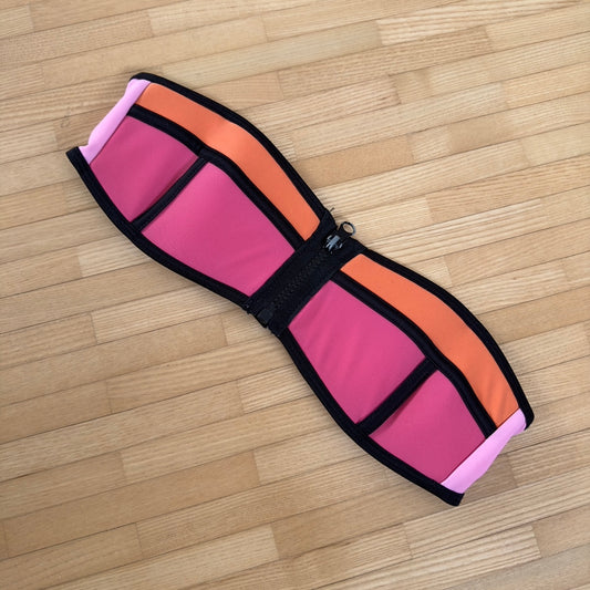 Haut de bikini triangle rose et orange