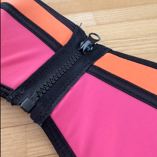 Haut de bikini triangle rose et orange