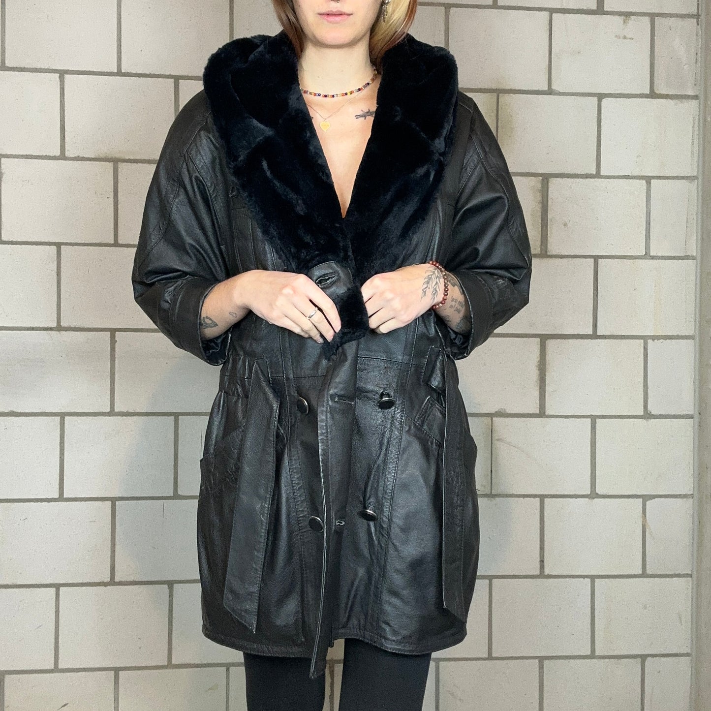 Black Real Leather Coat | Bern