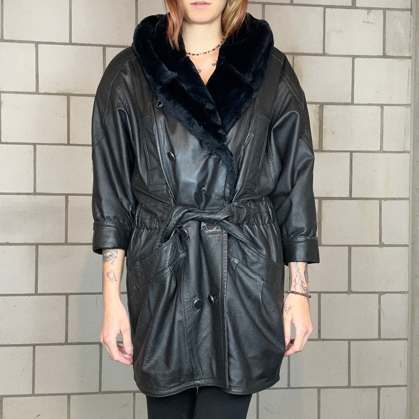 Black Real Leather Coat | Bern