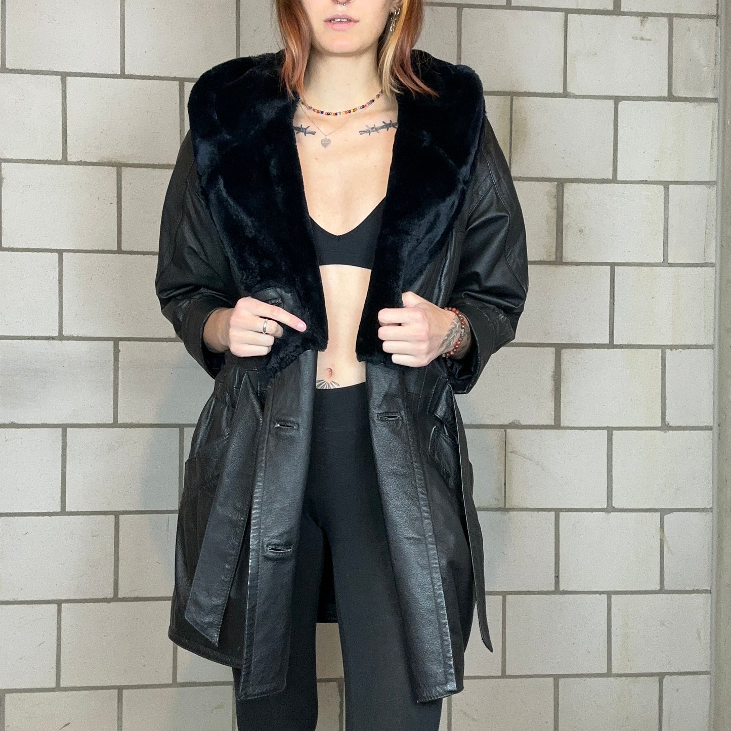 Black Real Leather Coat | Bern