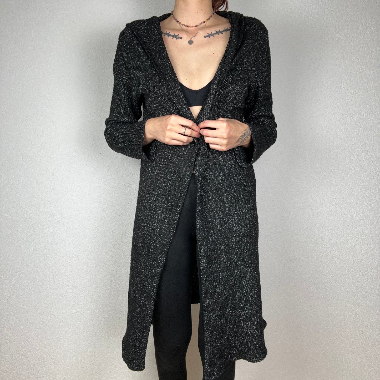 Cardigan noir à capuche | Berne