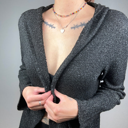 Black Cardigan with a hood | Bern