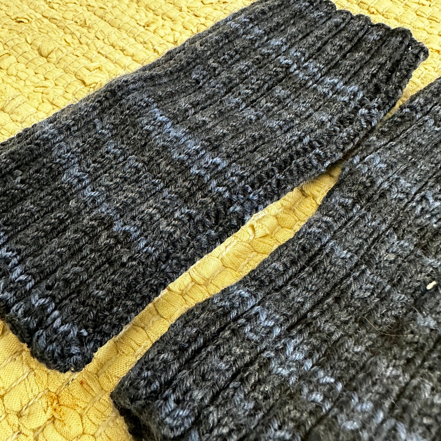 Black and Gray Knit Wrist warmers