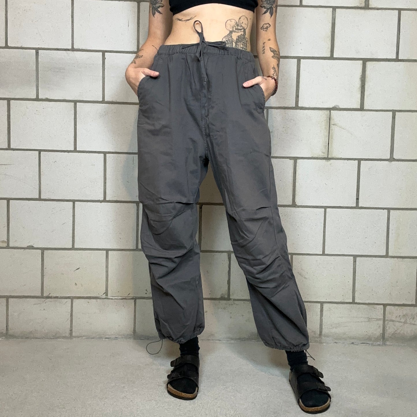 Gray Parachute Pants