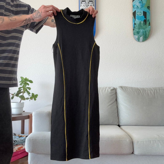 Black Dress with yellow stripe
