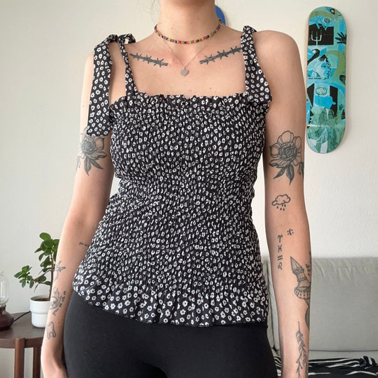 Black Top with white pattern | Bern