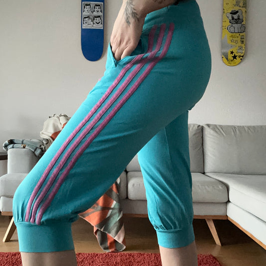 Blue Vintage Adidas Capri Trainer 3/4 Shorts