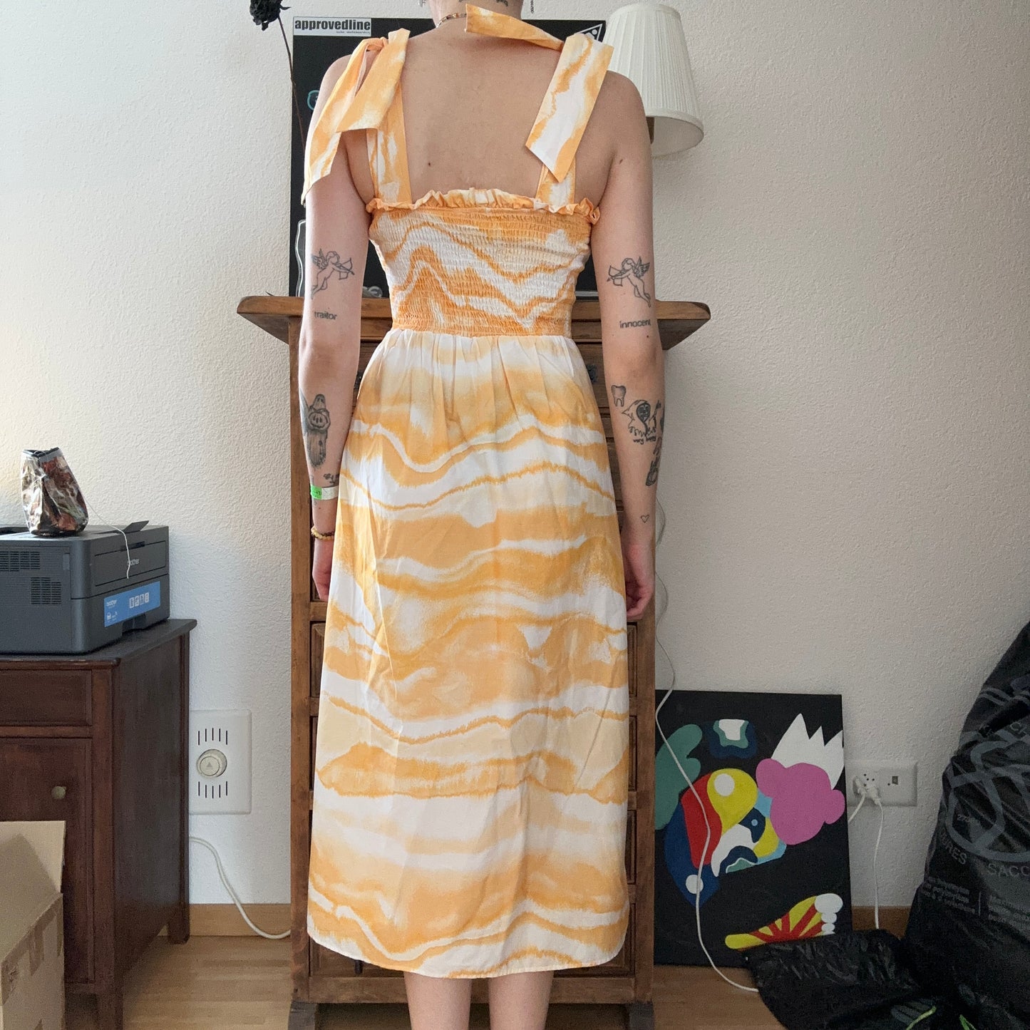 Yellow and white maxi dress | Bern