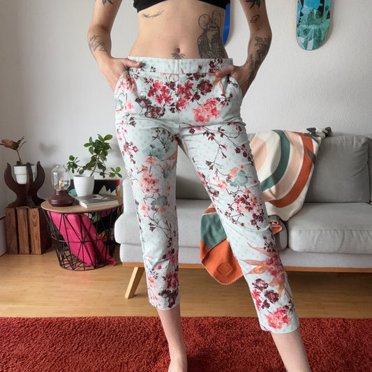 Blue Pants with flower Print | Bern