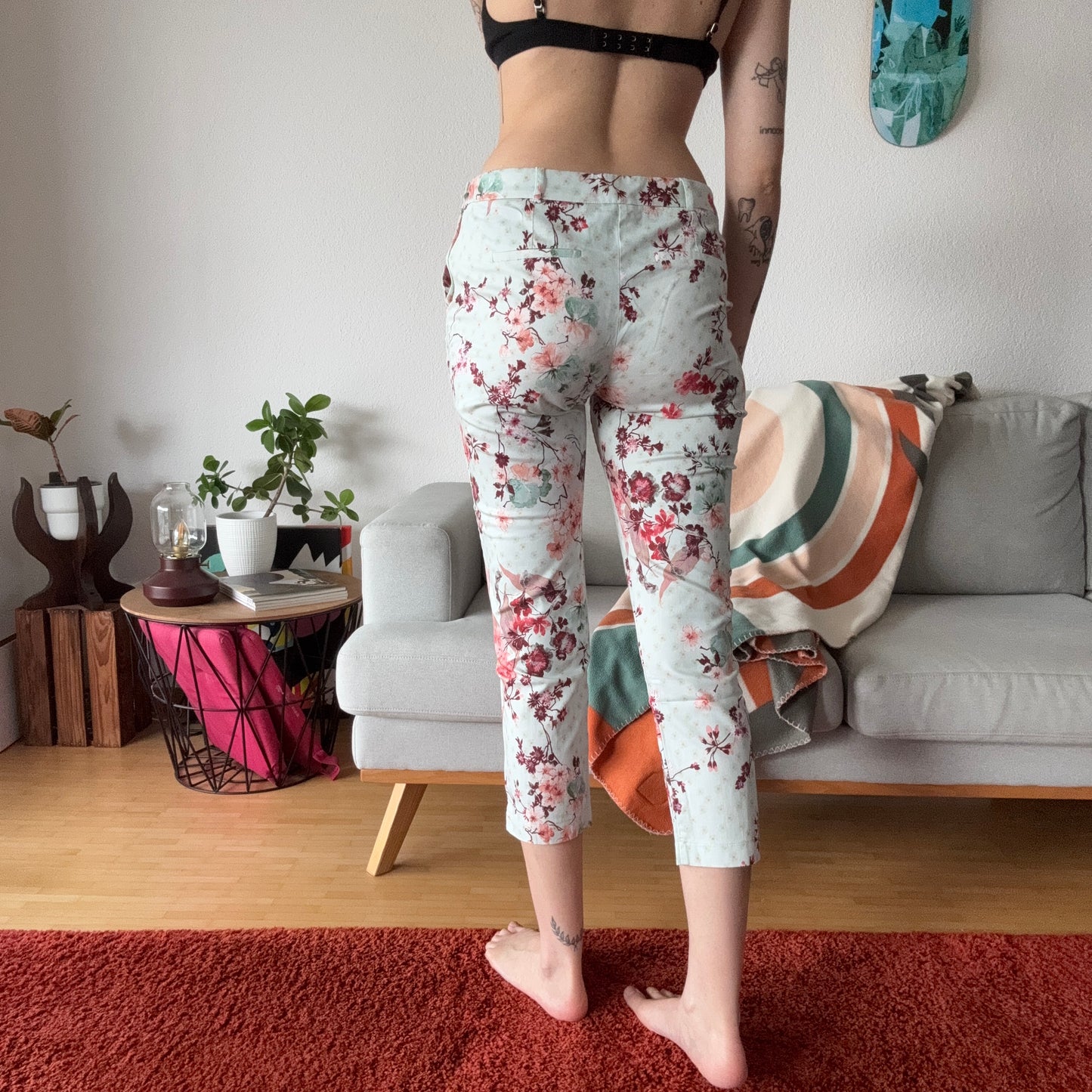Blue Pants with flower Print | Bern