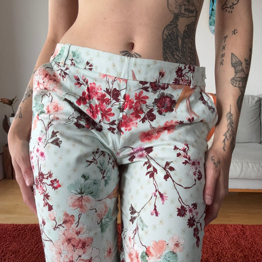 Blue Pants with flower Print | Bern