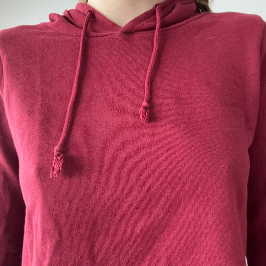 Sweat à capuche court rouge | Bern