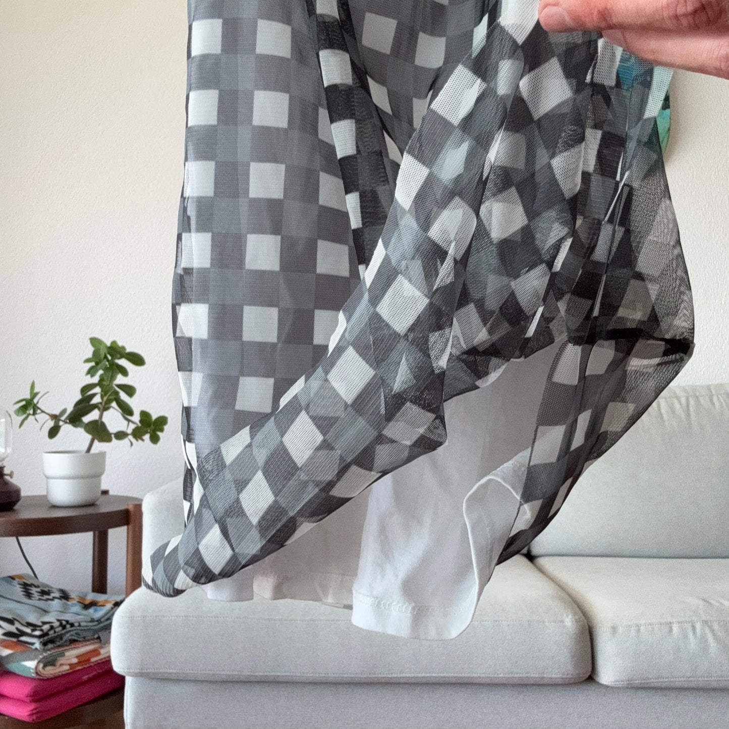 White and Black Checked Dress | Bern