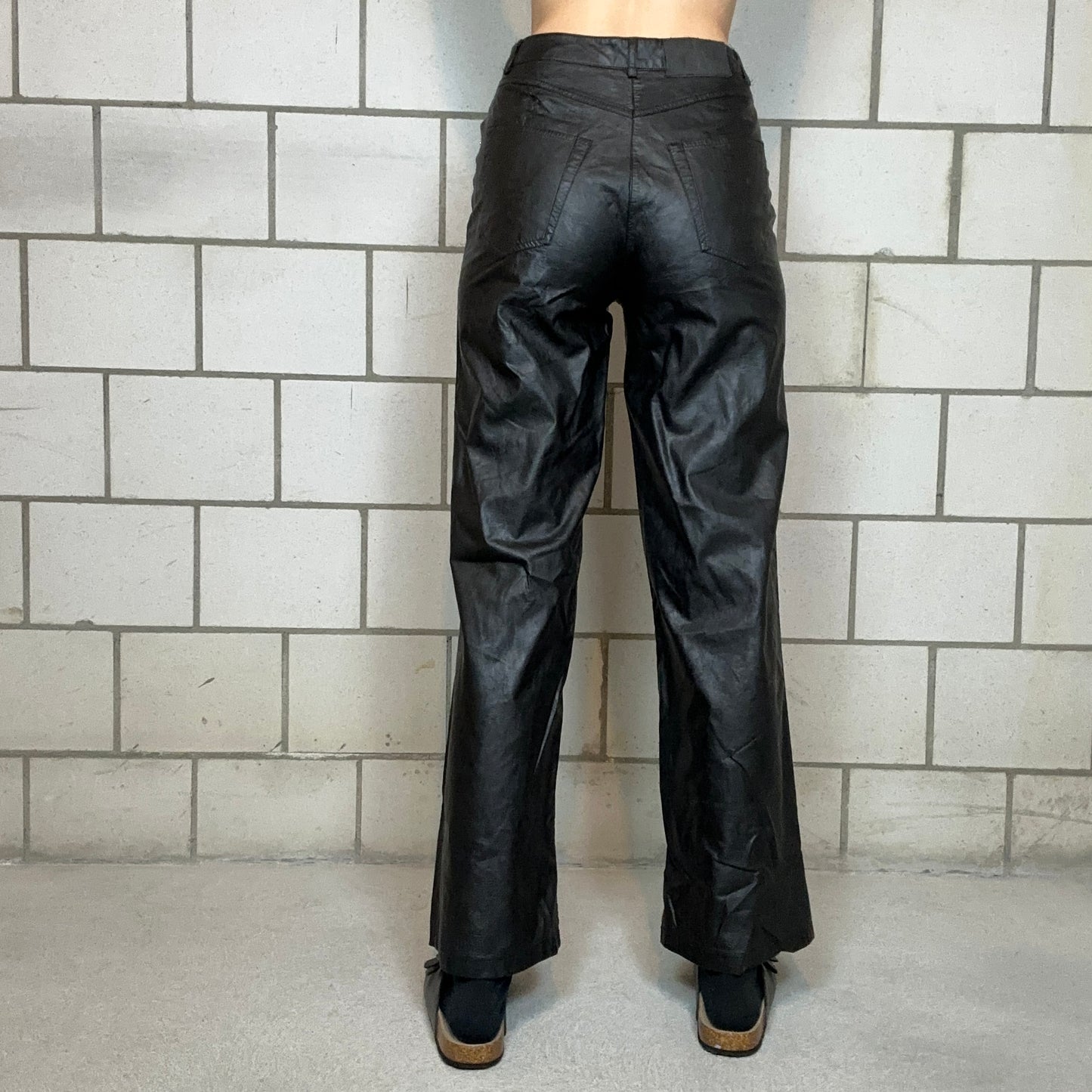 Black fake leather Pants | Bern