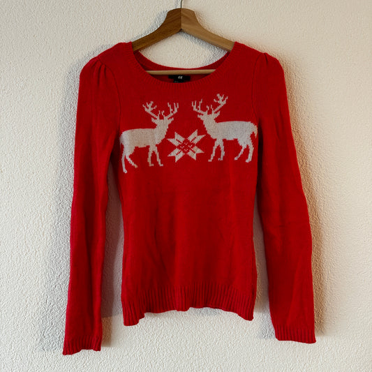 Rotes Weihnachts-Strick-Longsleeve | Bern