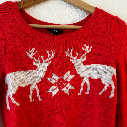 Rotes Weihnachts-Strick-Longsleeve | Bern