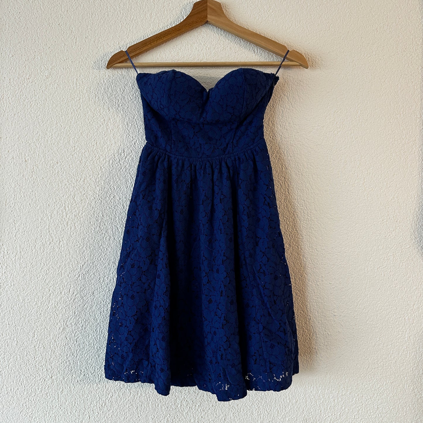 Blue strapless Mini Dress