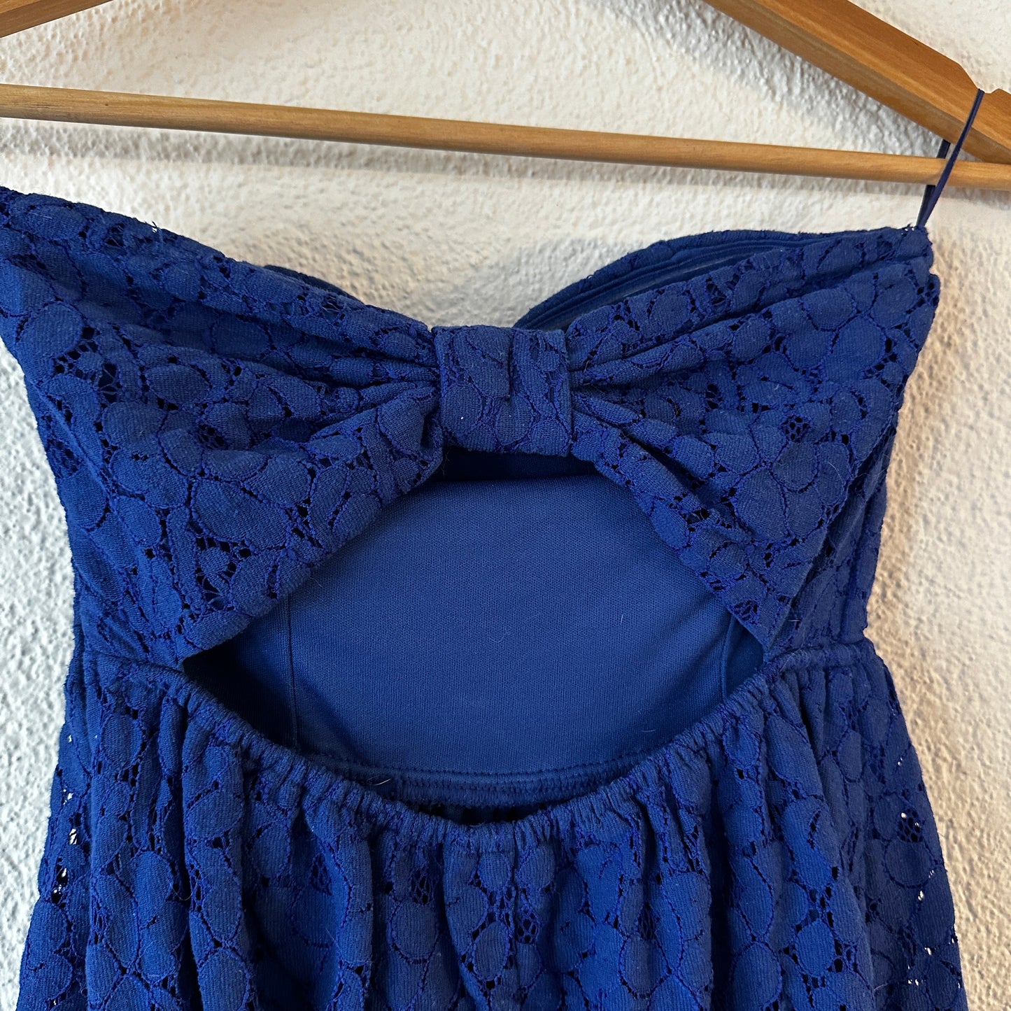 Blue strapless Mini Dress