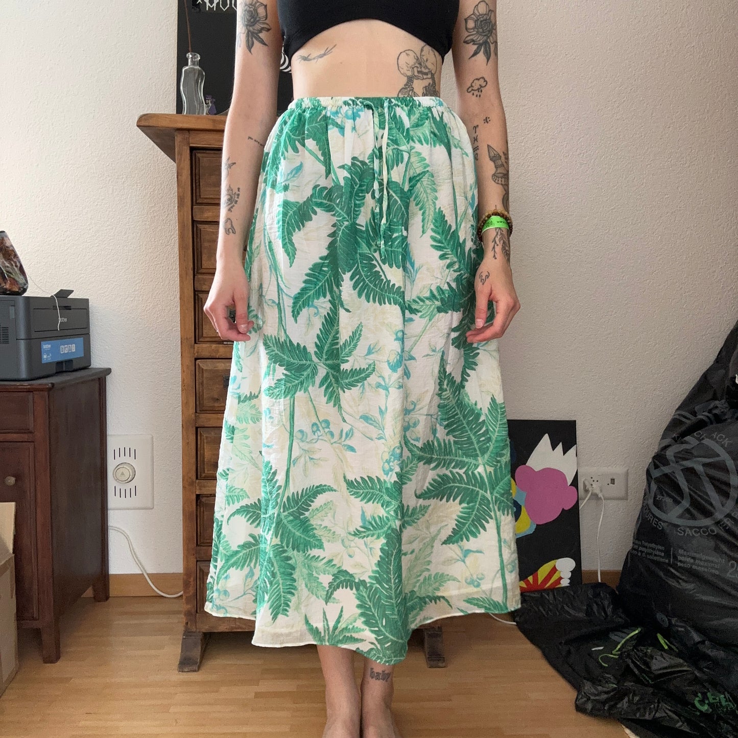 White and Green Skirt | Bern