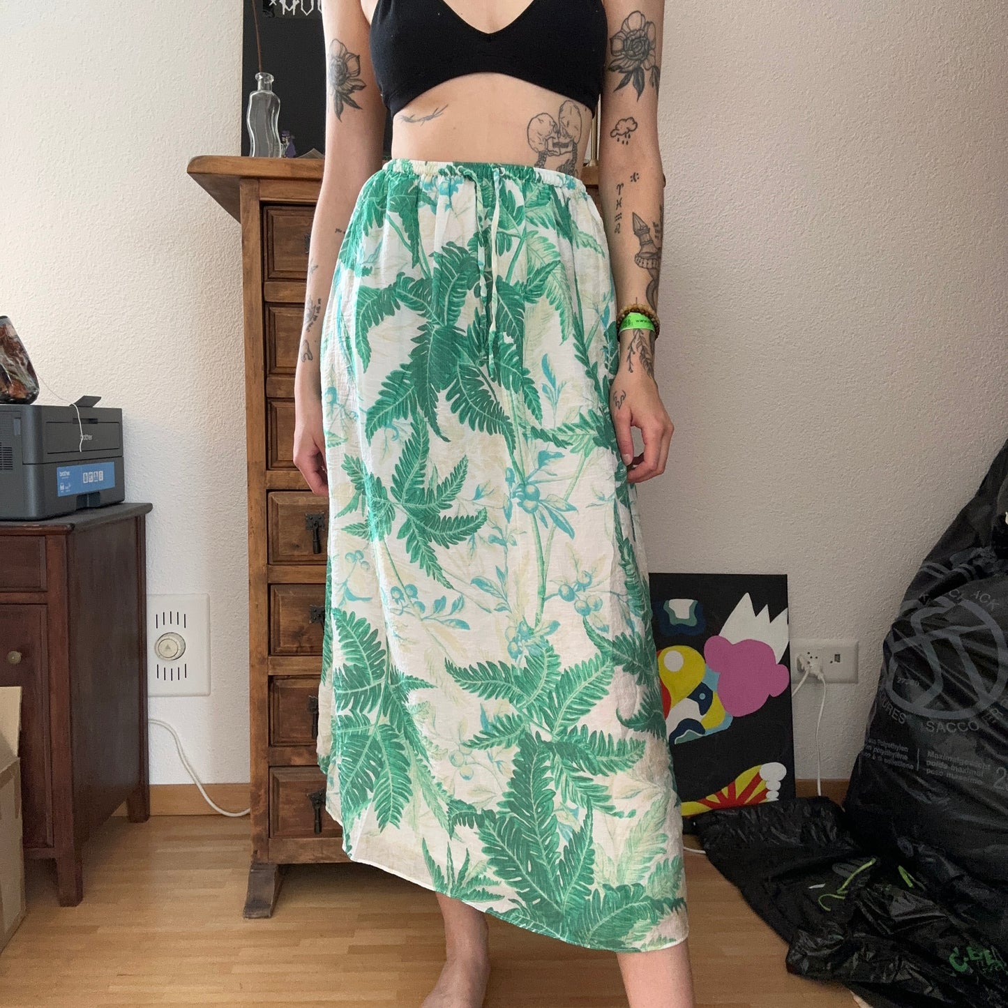 White and Green Skirt | Bern