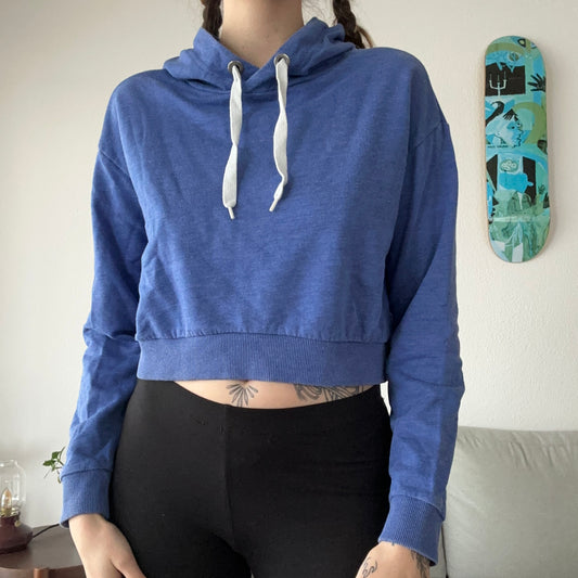 Sweat à capuche bleu court | Bern