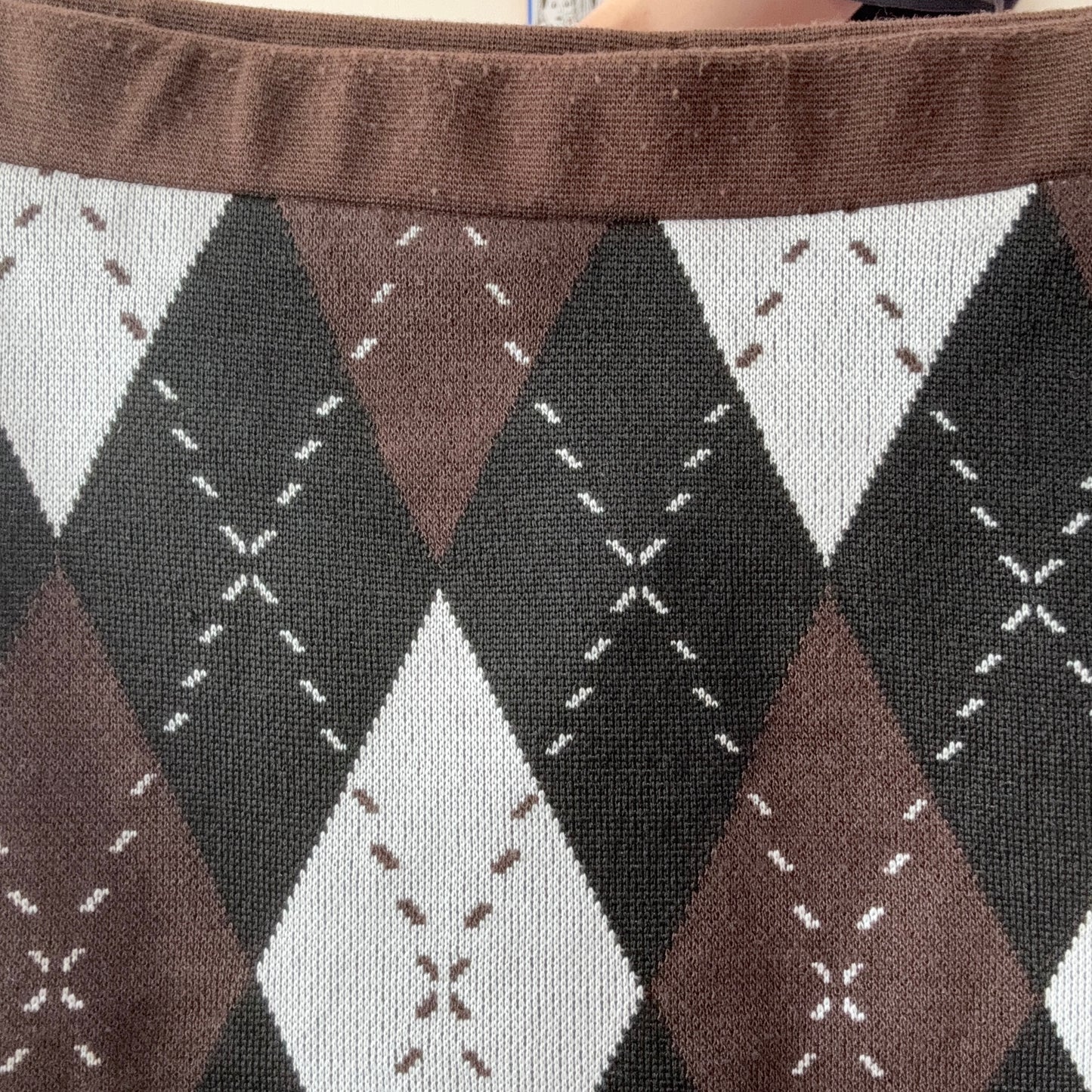 Brown Skirt with blue and Black checked pattern | Bern
