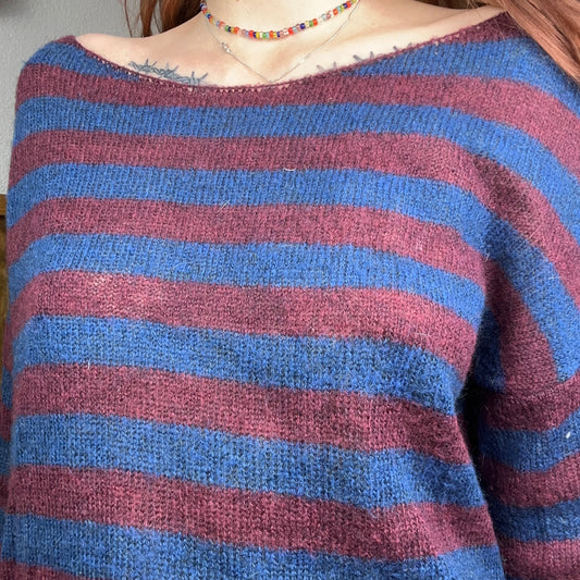 Blue and red striped Dress