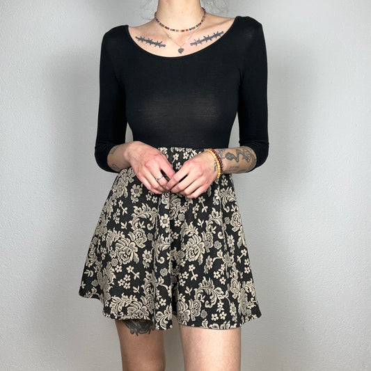 Black Dress with beige pattern | Bern