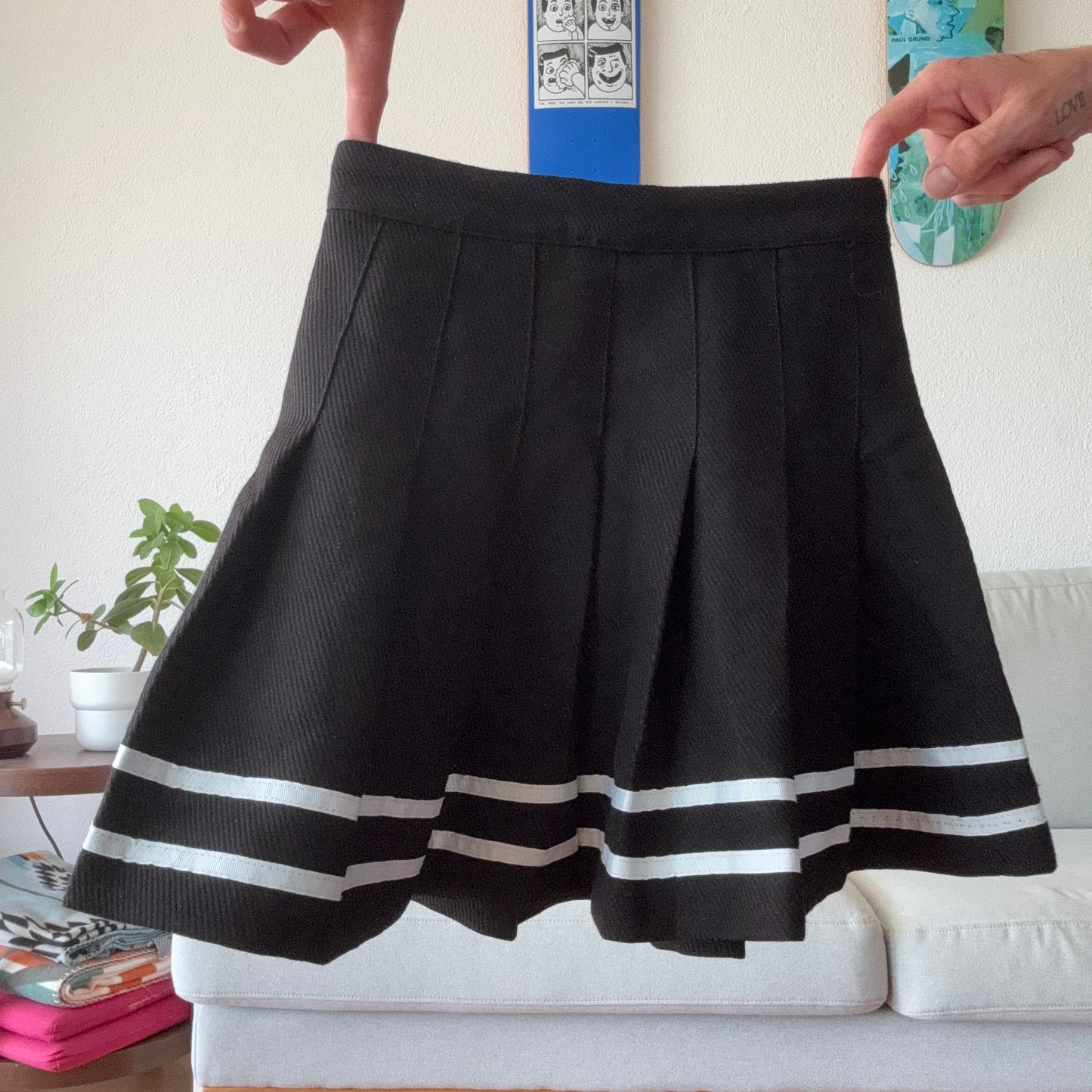 Black Skirt with white stripes | Bern