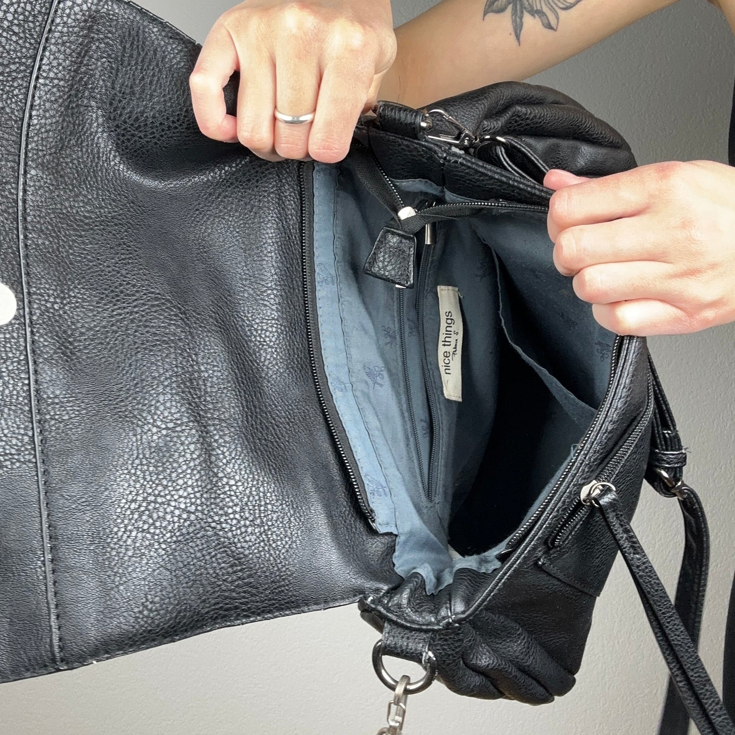 Schwarze Ledertasche | Bern