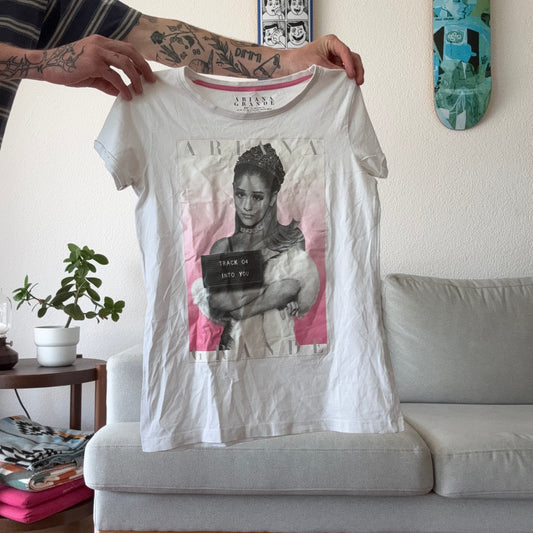 White Shirt with Ariana Grande Print