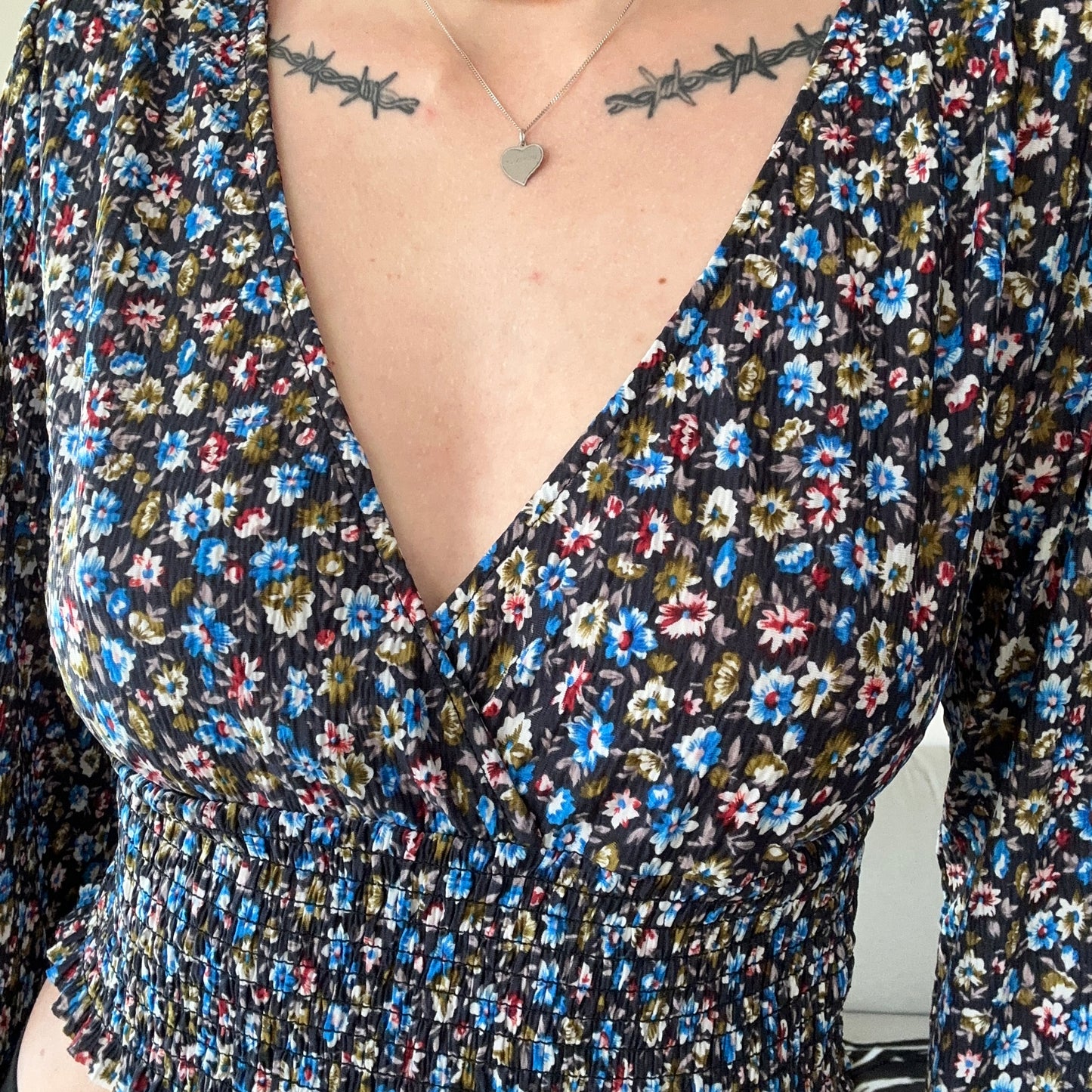 Black Blouse with colorful Flower Print | Bern