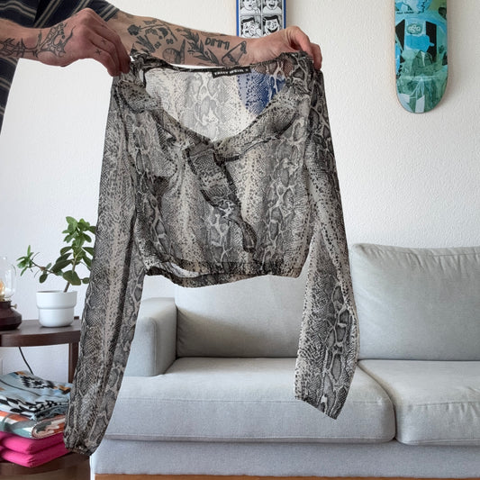 Gray Snake Print Blouse | Bern