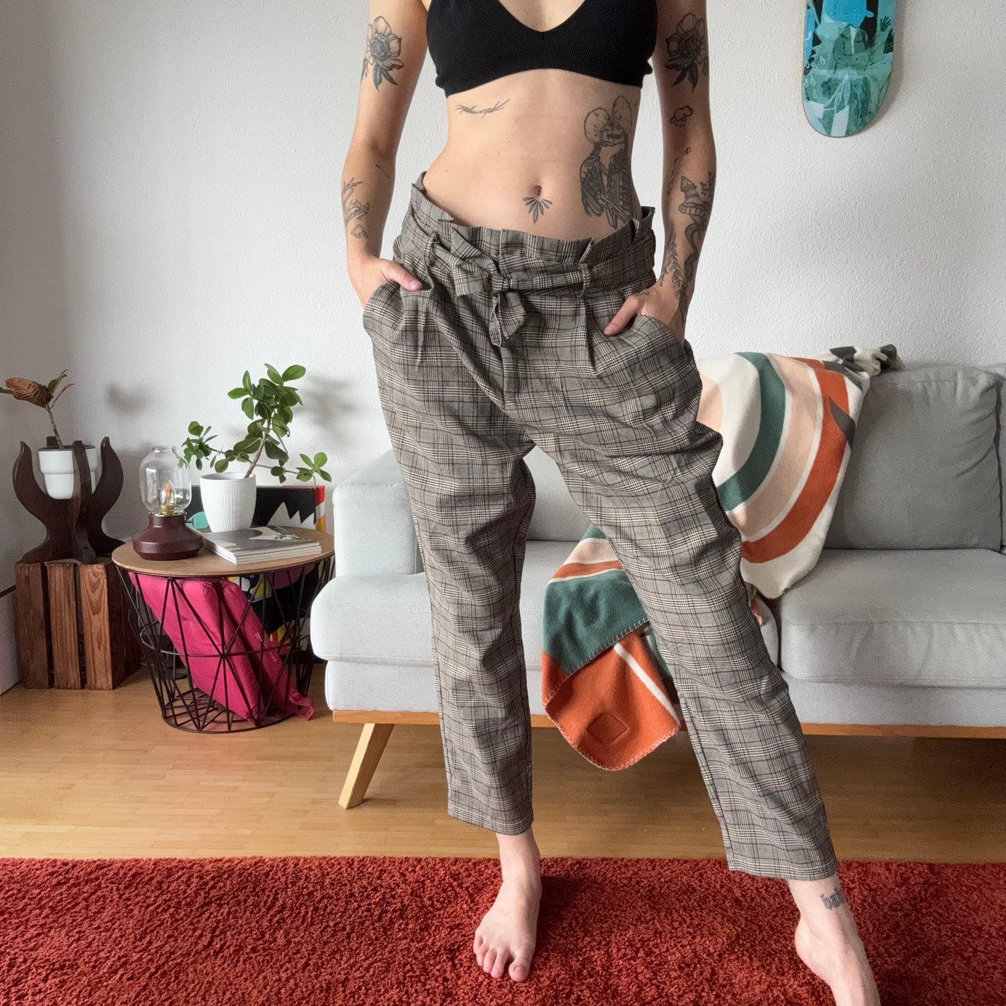 Beige Pants with brown and beige stripes | Bern