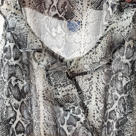 Gray Snake Print Blouse | Bern