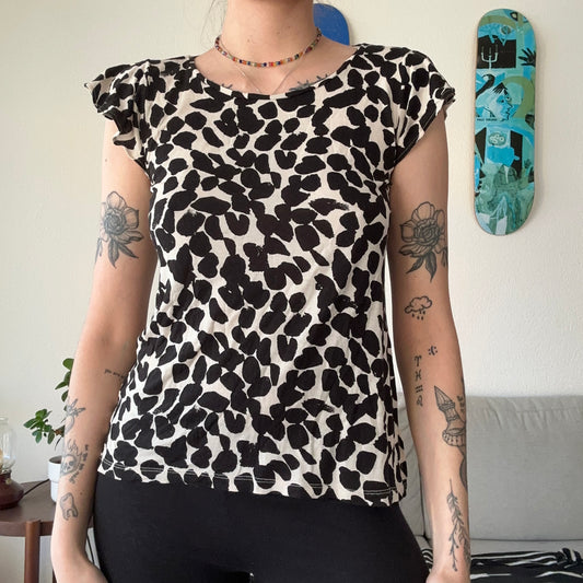 Beige Shirt with Black pattern