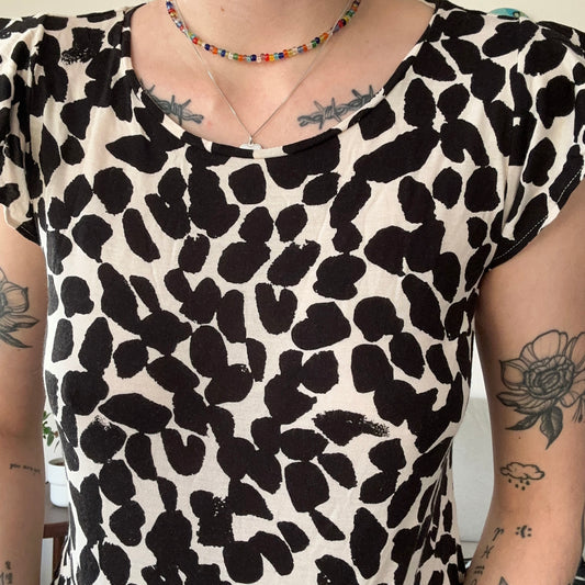 Beige Shirt with Black pattern