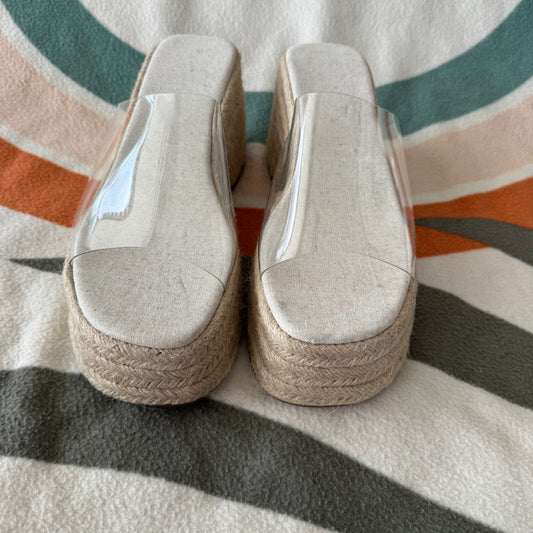Beige and transparent Highheels